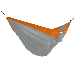 The Hamptons Collection 128" Gray and Orange Heavy Duty Lightweight Traveler’s Nylon Hammock - 1 of 3