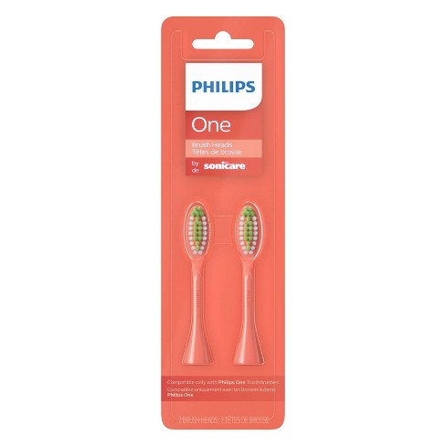 Philips One by Sonicare Replacement Electric Toothbrush Head - BH1022/01 -  Coral - 2pk