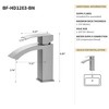 Kumasinova 6.68" CUPC Certified Bathroom Single Handle Faucet,1-Hole 304 Stainless Steel Vanity Basin Mixer Faucet,1.2GPM - 3 of 4