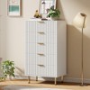 Whizmax White 5-Drawer Dresser, 48" Tall Modern Chest with Deep Storage & Wide Top, Fluted Wood Organizer for Bedroom/Living Room/Hallway - 3 of 4
