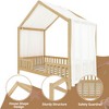 Racxily Montessori Floor Bed with Canopy, Bed Frame for Kids, House Shape Toddler Bed Frame with High Railings, Wood Kids Bed with Roof, Kid Bed - 4 of 4