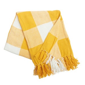 C&F Home Franklin Ochre Gingham Check Throw Blanket - 1 of 2