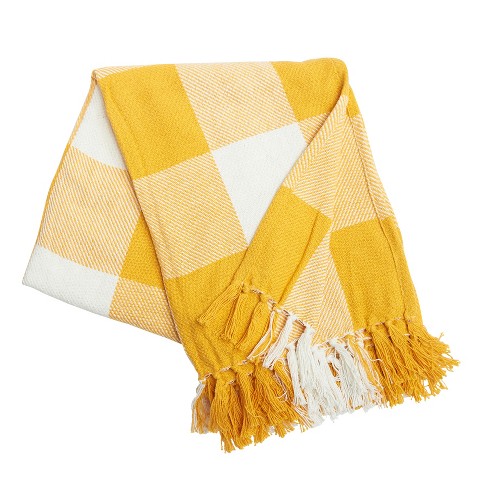 C f Home Franklin Ochre Gingham Check Throw Blanket Target