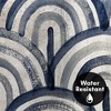 71x74 Blue Abstract Shower Curtain - 100% Polyester - Water-Resistant Bath Curtain - 3 of 4