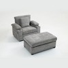 APRILSOUL Modern Oversized Chair with Ottoman, Chenille Fabric Sofa Bed, Accent Chair with Cupholders and USB Charging - 3 of 4