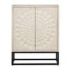 Treasure Trove Accents 2 Door Bar Cabinet Hotchkiss Cream: Pine Surface, MDF Frame, Divided Storage, 44" Height - 2 of 4