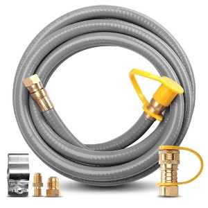 SereneLife Natural Gas Hose, 10-Foot, Quick Connect, Brass Fittings, Weatherproof - 1 of 1