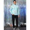 INSPIRE CHIC Men's Metallic Lightweight Zip-Up Holographic Hooded Jackets - 3 of 4