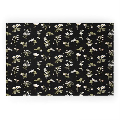 Iveta Abolina Pineberries Botanicals Black 36" x 24" Welcome Mat - Society6
