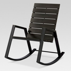 Bryant Faux Wood Patio Rocking Chair Black - Project 62