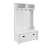 4-In-1 Design MDF Hall Tree Entryway With Bench ,4 Hooks Coat Rack And Shoe Storage,For Hallways,Living Room-Cuddlewood - 3 of 4