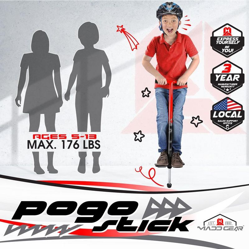 Madd Gear Pogo Stick for Kids 5 Years and Up - Red, 3 of 12
