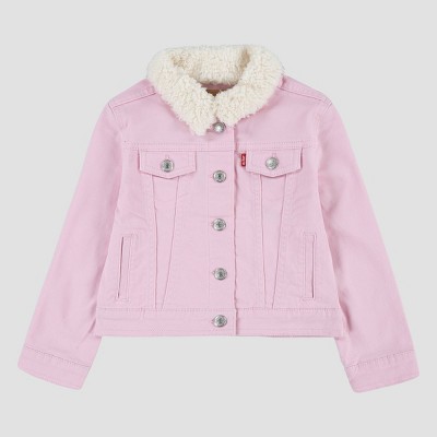 Levi's® Toddler Girls' Faux Shearling Trucker Jacket - Pink 3t : Target