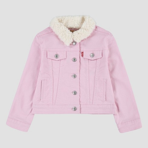 Levi's® Toddler Girls' Faux Shearling Trucker Jacket - Pink : Target