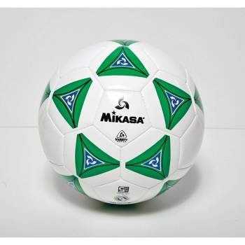 Mikasa Size 5 Deluxe Cushioned Soccer Ball, Ages 12 and Up, 27 Inch Diameter, White/Green