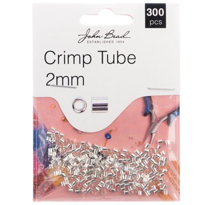 John Bead Must Have Findings Metal Silver 2mm Crimp Tubes for Jewelry Making Findings, 300 Pieces