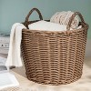 Cesicia 24" x 14" x 15" Brown Rectangular Curve Resin Woven Wicker Trunk with Handles, For Clothes, Towels, Toys - 3 of 4