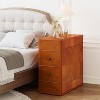 Tribesigns No Assembly Required End Table, Narrow Wood Side Table with 2 Drawers, Bedside Nightstand for Living Room Bedroom - 3 of 4