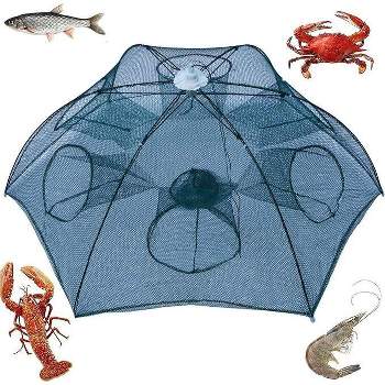 2pcs Fishing Trap Nets Sets 9/13 Holes Foldable Fishing Bait