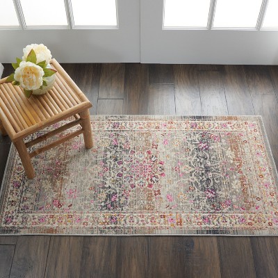 Handmade Gray Synthetic Rectangular 2' x 4' Area Rug