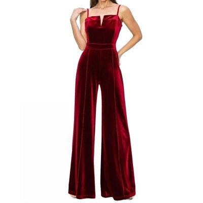 Women's Velvet Jumpsuit - WISTERIA LANE