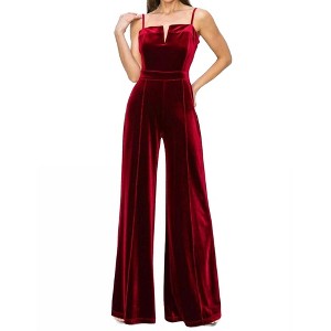 Women's Velvet Jumpsuit - WISTERIA LANE - 1 of 1