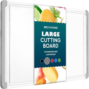 Plastic Cutting Boards for Kitchen - Large 18 x 12 Inch Rubber Cutting Board with Juice Grooves, Non-Slip, Dishwasher Safe Cutting Boards - 1 of 4