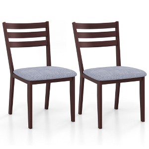 Tangkula Upholstered Dining Chair Set of 2 Armless Cushioned Seat Hollow Curved Backrest - 1 of 4