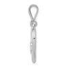 Black Bow Jewelry 14k White Gold Satin Heart on Heart Pendant, 19mm - 2 of 4
