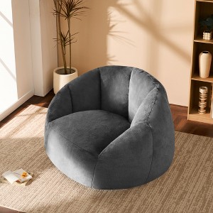 GYIIYUO 47" Giant Bean Bag Chair for Adults - Comfy Plush Round Shell Soft Accent Chair, Oversized Cozy Lounge Floor Sofa Reading Chair - 1 of 4