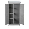 PAGED 68" Outdoor Storage Potting Bench Table with Cabinet and Metal Top, Garden Storage Shed, Wood Tall Shed for Yard and Patio, Gray - 3 of 4