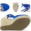 Perphy Women's Platform Lace Up Closed Toe Wedges Heel Espadrille Sandals - 3 of 3