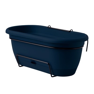 Bloem Lucca 18" Self-Watering Resin Balcony Box Planter with Metal Hanging Bracket