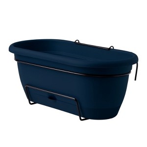 Bloem Lucca 18" Self-Watering Resin Balcony Box Planter with Metal Hanging Bracket - 1 of 4
