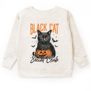 Black Cat Social Club Pumpkin - Toddler Graphic Sweatshirt and Youth Graphic Sweatshirt - 1 of 2