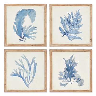 Plum & Post Framed Coral Watercolor Prints, Set Of 4