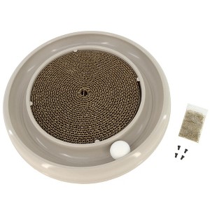 Turbo: Scratcher Eco - Grey - Cat Toy & Catnip Pack, 15.5" Round Racetrack - 1 of 4