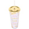 He Will Cover You Under His Wings Find Refuge Feathers Gold Lid 24 oz. Double-Walled Straw Tumbler - 3 of 4