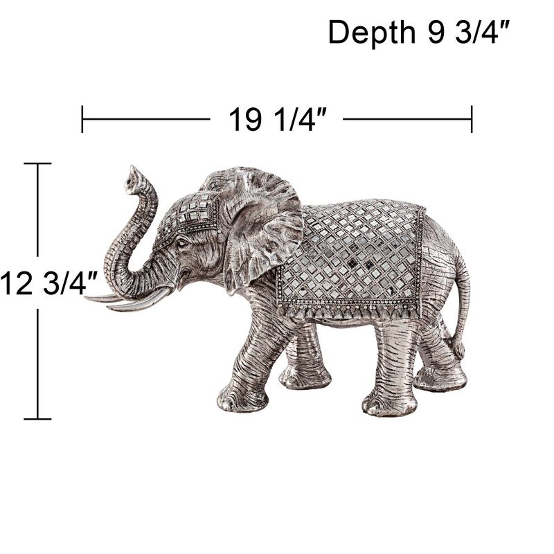 Studio 55D Walking Elephant 12 3/4" High Silver Statue, 4 of 7