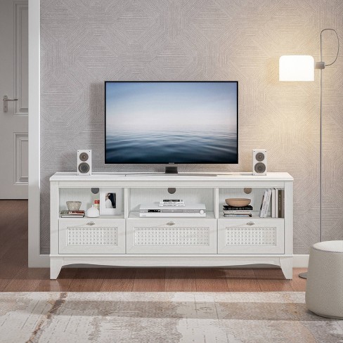 White wood deals tv stand cabinet