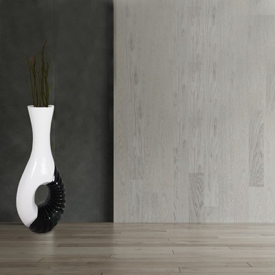 Modern Black and White Tall Fiberglass Floor Vase