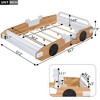Full Size Racing Car Bed With Door Design, Storage Space, Safety Guardrails Wooden Bedframe, No Box Spring Needed Bed Frame for Dorm,Bedroom - 2 of 3