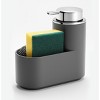 Home Mart Goods Grey Kitchen Soap Dispenser Caddy Set with Sponge & Scrubber - 2 of 2