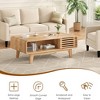 SEVOBAL Coffee Table End Table Modern Table with Storage Mid Century Farmhouse Wood Coffee Table Tables Living Room Stand, Beige, 23.6"*43.3"*15.7" - 3 of 4