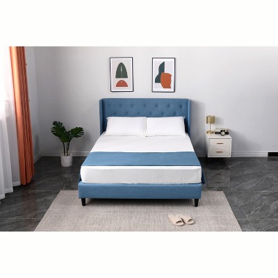 Modern and Contemporary Fabric Upholstered  Platform Bed