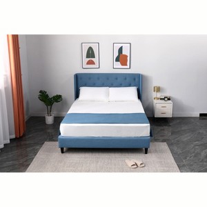 Modern and Contemporary Fabric Upholstered  Platform Bed - 1 of 4