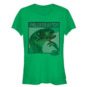 Juniors Womens Jurassic Park Deep Thinker Philosoraptor T-Shirt - 1 of 3