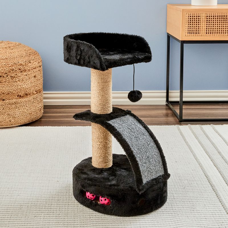 Two by Two Memphis - Black Scratching Post Cat Furniture - 13.8 in. Tall, 1 of 17