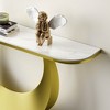 Gulches 47 in Gold White Half Moon Sintered Stone Console Table with Faux Marble Top Metal Base Decorative Ring - 4 of 4