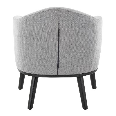 Gray Mid-Century Modern Wood Accent Chair